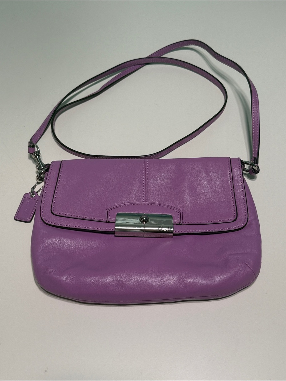 Coach Lavender Leather Small Crossbody Bag
